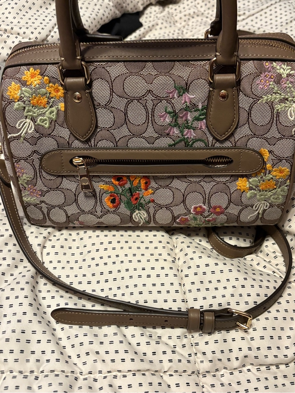 Coach Jacquard Floral Medium Rowan - Picture 2 of 4